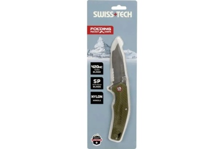 Нож складной SWISS+TECH 3,5" 4Cr13 Nylon Арт. ST014013