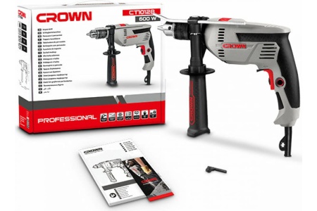 Дрель уд. CROWN CT10128 600Вт 13мм 1-х скор. Арт. CT10128