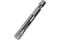 Сверло вакуумное алмазное трубчатое для дрели (HEX 1/4) 8мм по керамограниту ЗУБР Арт. 29865-08