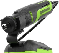  Гравер GreenWorks G24RT, 24V, б/щет, цанги 2,4/3,2мм, 6500–35000 об/мин, оснастка 52 шт, 1x2Ач,ЗУ,сумка,кор