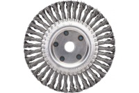Корщетка-колесо 200мм, плоская крученая проволока, посадка 22,2, для УШМ Elitech Арт. 1820.073700