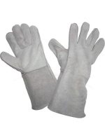 Краги спилковые ЛЮКС серые Арт. КРА201