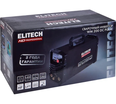 Аппарат ELITECH HD WM 200 DC PULSE TIG 10-200А 6кВт 220В Арт. WM 200 DC PULSE