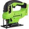  Лобзик акк. Greenworks GD24JS90, 24V б/щет, 90 мм,0-3000/мин,4 ст.маятник,LED,1х2Ач,ЗУ,кор (3601707CUA)