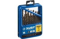 Набор сверел по металлу ЗУБР ПРОФ-В Р6М5К5, класс А, 1,0-10,0мм 19шт Арт. 29626-H19