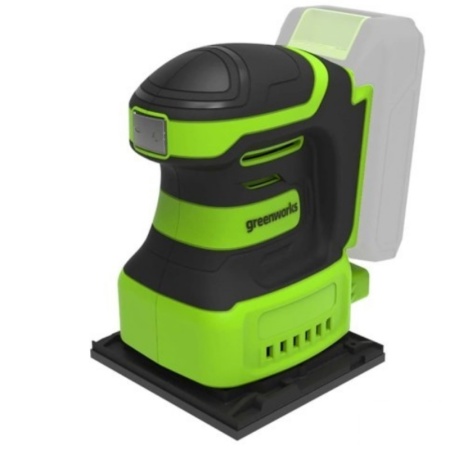 Плоская шлифмашина акк.GREENWORKS G24SS14, 115x140мм,5500 об/мин,ампл. 1,6 мм,1х2Ач,ЗУ,кор (3100507CUA)
