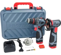 Набор акк инстр. PROFIPOWER УШМ E0245 и шуруповерт E0210 16В*2.0Ач Li-ion 2акк З/У кейс Арт. E0229
