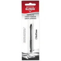 Сверло по стеклу и кафелю HEX1/4 ELITECH 8*85мм, 4-х резцовое Арт. 1820.105000