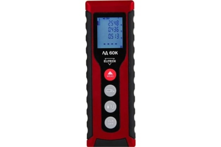 Дальномер лазерный Elitech ЛД 60К 60м, точн +/- 0,3мм Арт. ЛД 60К