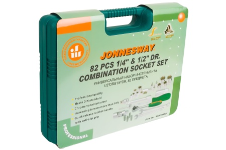 Набор инструмента универсальный Jonnesway 82 предмета 1/4", 1/2"DR S04H52482S Арт. 47399