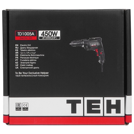 Дрель TEH TD1005A 450Вт 10мм БЗП Арт. TD1005A
