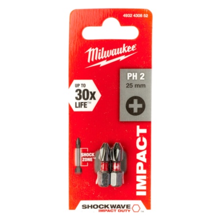 Бита PH2 25мм SHOCKWAVE Milwaukee 2шт Арт. 4932430852