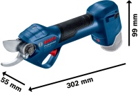 Секатор аккумуляторный BOSCH Pro Pruner 12V*3,0Ah Li-Ion, рез 25мм, 2 акк и ЗУ Арт. 06019K1021