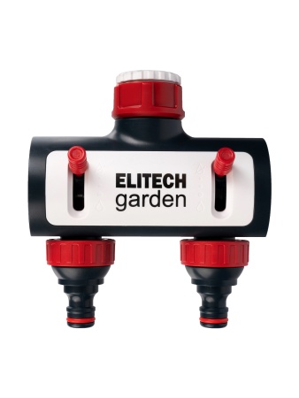 Распределитель потоков 2-х канальный премиум с переходниками 3/4 и 1 HF 003 ELITECH Garden Арт. HF 003