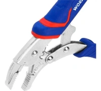 Клещи зажимные 130мм WORKPRO CR-V с изогнутыми губками Арт. WP231072