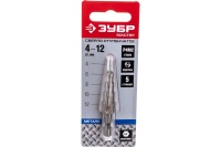 Сверло ступенчатое ЗУБР 4-12мм HSS 5 ступ