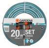 Шланг полив. Gardena Classic 1/2" 20м 22бар армир. ПВХ + резьб/штуц адаптер коннектор Арт. 18004-20.000.00