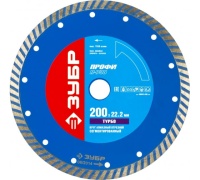 Диск алм ЗУБР 200*22.2мм турбо сегм. сух.мокр. Б Кир. Кер. Г М Арт. 36652-200