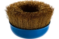 Щетка чашечная для УШМ ЗУБР 125 мм, витая стальная латунированная проволока 0.3 мм Арт. 3526-125_z02