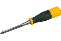 Стамеска "KRAFTOOL"плоская с двухкомп.ручкой 6мм Арт. 1815-06