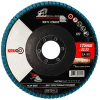 Круг лепестковый торцевой KRUGO 125*22мм Р80 циркониевый Арт. KBYL12580Z