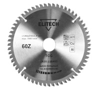 Диск пильный 190х30х60Т ELITECH по алюминию Арт. 1820.116400