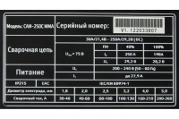 Инвертор ЭНЕРГИЯ САИ-250С 30-250А 9,3кВт 1,6-5мм, от 160В Арт. Е0300-0013