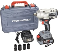 Гайковерт аккумуляторный PROFIPOWER T-900N 1/2 18V* 900Нм 4Ah Li-lon акб З/У кейс Арт. E0186M1