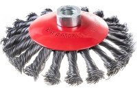 Корщетка-колесо 125мм, стальная витая проволока пучки, М14 для УШМ FIT Арт. 39116