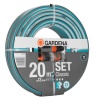 Шланг полив. Gardena Classic 1/2" 20м 22бар армир. ПВХ + резьб/штуц адаптер коннектор Арт. 18004-20.000.00