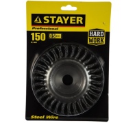 Щетка дисковая для УШМ витая 150мм, 22,2мм STAYER Арт. 35120-150