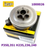 Звёздочка ведущая 3/8"-6Т (Китайские пилы 37-42сс,Ch137/142/237/241, P340-360S) монолит+подшипник, I Арт. 1000024