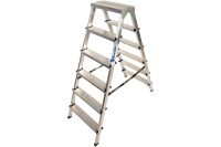 Стремянка 2-сторонняя Алюмет алюминиевая 6-х ступ Арт. AD7206