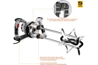 Миксер ЗУБР МРД-1400 1400Вт, 2-х скор, 2 шпинделя Арт. МРД-1400