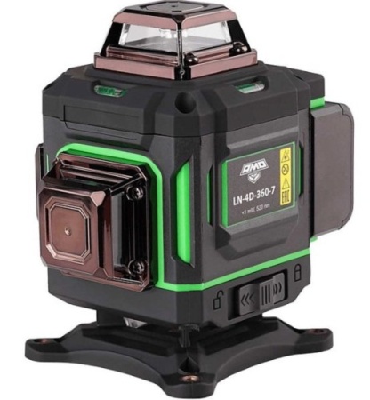 Нивелир лазерный AMO LN 4D-360-7 25м 0,28мм/м 4луча 1/4" 5/8" Арт. 856150