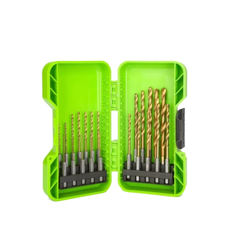 Набор сверл по металлу GREENWORKS HSS-TiN 1,5-8,0 мм 22 предм. в кейсе Арт. 2943907