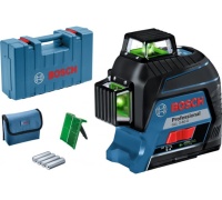 Нивелир лазерный BOSCH GLL 3-80 G 30/120м, 0,2мм/м, 3 луча, 360град, 1/4 и 5/8 ЗЕЛЕНЫЙ ЛУЧ Арт. 0601063Y00