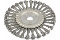 Корщетка-колесо 175мм, стальная витая проволока пучки, посадка 22,2 мм, MATRIX Арт. 74636
