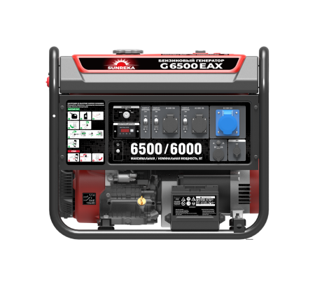 Генератор бенз SUNREKA G6500EAX 6/6,5кВт 220В эл.старт Арт. 211006