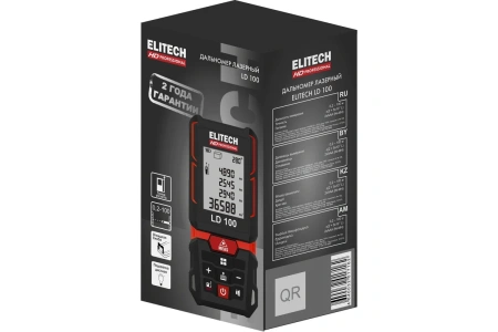 Дальномер лазерный ELITECH HD LD 100 100м, точн +/- 1.5мм/м Арт. LD 100