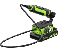  Гравер GreenWorks G24RT, 24V, б/щет, цанги 2,4/3,2мм, 6500–35000 об/мин, оснастка 52 шт, 1x2Ач,ЗУ,сумка,кор