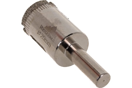 Коронка по стеклу и керамике 20х55 мм с центрирующим сверлом Vertextools Арт. 336-20-55