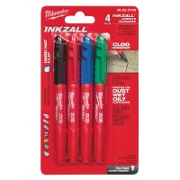 Маркер Milwaukee INKZALL для стройплощадки тонкий 4шт. (син./кр./зел./черн.) Арт. 48223106