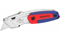 Нож WORKPRO универсальный с двумя лезвиями, трапец. лезвия Арт. WP213016