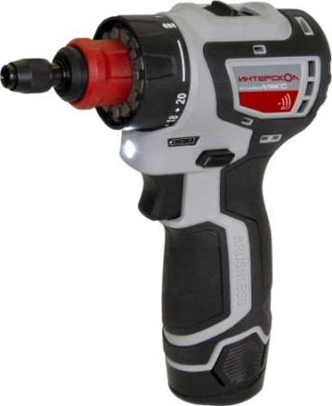 Дрель-шуруповерт акк Интерскол ДА-10/12В 36 КомбиМАКС 12V*2Ah Li-Ion 36Нм бесщ. кейс + 4 насадки Арт. 687.2.2.79