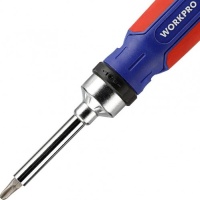 Отвертка реверсивная с трещоткой 15в1 14 насадок WORKPRO Арт. WP221061