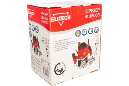 Фрезер Elitech Ф 1800Э 1.8кВт 8/12 55мм 11000-25000об/мин пл. пуск Арт. Ф 1800Э