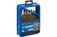 Набор сверл по металлу 1-10 мм ЗУБР ТИТАН, 19 шт, сталь Р6М5, класс А, Профессионал Арт. 29617-H19