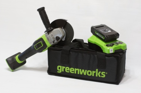 УШМ акк GREENWORKS GD24AGK2 24V*2Ah Li-Ion 125мм бесщет.дв. акк и ЗУ сумка Арт. 3200207UA