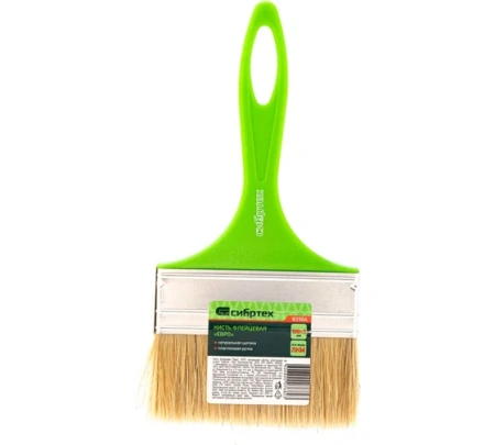 Кисть плоская "Евро", 100 x 8, натуральная щетина, пластиковая ручка Сибртех Арт. 83304
